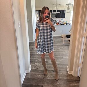 Altar’d State Plaid Short Sleeve Dress